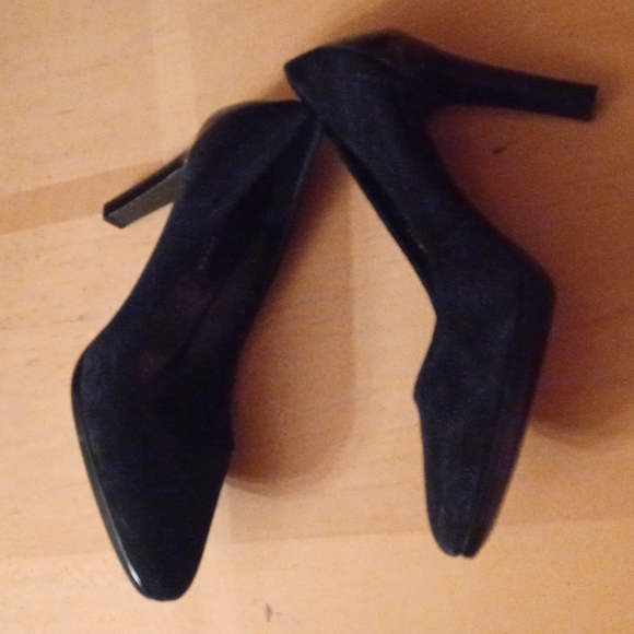 🎈🎈🎈RALPH LAUREN PURPLE L COLL.GENUINE SUEDE LEATHER HEELS SIZE 8.5 3 1/2 HEEL - Picture 5 of 11